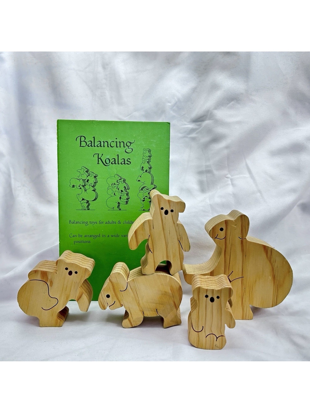 Vintage New Zealand Balancing Koalas Wooden Stacking Game